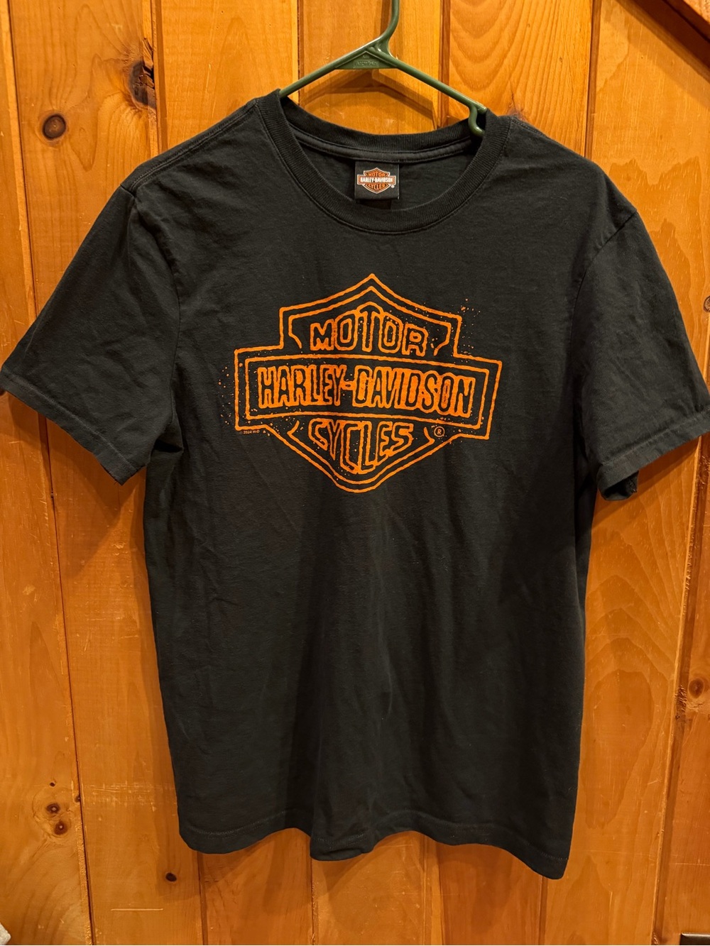 Harley-Davidson Black Short Sleeve Tee with Orange Logo
